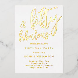 Invitación Con Relieve Metalizado Cincuenta y fabuloso cumpleaños frustrado por el o