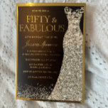 Invitación Con Relieve Metalizado Cincuenta y fabuloso Relieve metalizado Dorado 50<br><div class="desc">Cincuenta y fabuloso Relieve metalizado de oro Invitación al Relieve metalizado de cumpleaños 50 Ver colección coincidente en Nest Store y Nest</div>