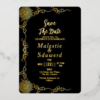 Invitación Con Relieve Metalizado Claro Acrílico de Lujo para Boda Save the Date