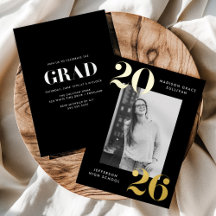 Clase de 2026 en negrita Foto de graduación en neg