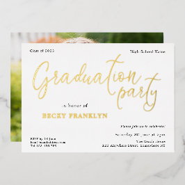 Invitación Con Relieve Metalizado Clase de graduación de 2024 con guion de foto mode