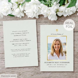Invitación Con Relieve Metalizado Clásica Celebración de la Vida con Hojas de Oro Pa