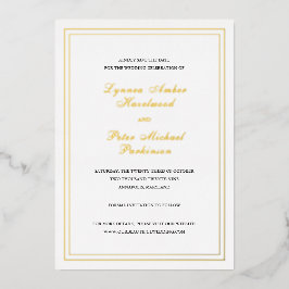 Invitación Con Relieve Metalizado Clásico Elegante Boda Guardar la Fecha