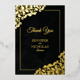 Invitación Con Relieve Metalizado Clásico elegante con adornos florales para Boda