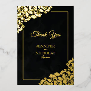 Invitación Con Relieve Metalizado Clásico elegante con adornos florales para Boda