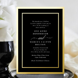 Invitación Con Relieve Metalizado Clásico Formal Blanco Script | Bodas con Marcos de