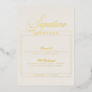 Invitación Con Relieve Metalizado Clásico Marfil Negro Firma Cócteles Sign