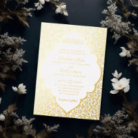 Clásico Mármol Blanco Joyas Oro Musulmán Boda