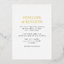 Clásico minimo elegante Boda blanco negro oro