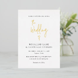 Invitación Con Relieve Metalizado Clásico Moderno Ahorra la Fecha de Boda