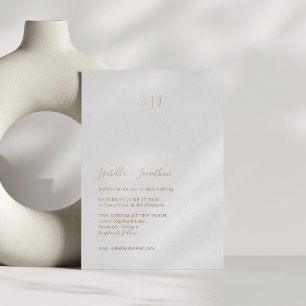 Invitación Con Relieve Metalizado Clásico Moderno Minimalista Boda Oro Rosa