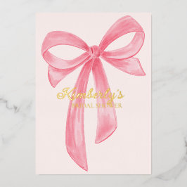 Invitación Con Relieve Metalizado Cochoneria Arco Rosa Despedida de Soltera