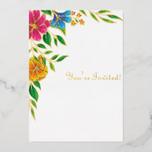 Código QR de boda de flores brillantes simples de