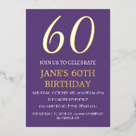 Invitación Con Relieve Metalizado Código QR de Relieve metalizado dorado púrpura mod