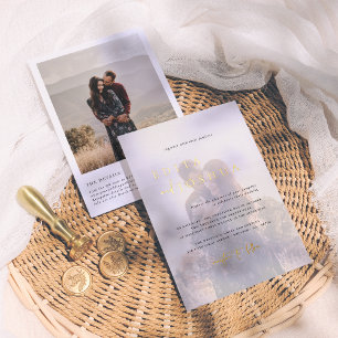 Invitación Con Relieve Metalizado Código QR elegante todo en uno brillante 2 fotos b