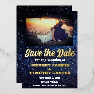 Invitación Con Relieve Metalizado Código QR moderno Foto Relieve metalizado Boda de 