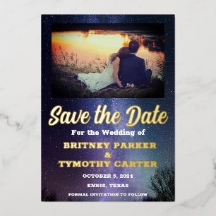 Invitación Con Relieve Metalizado Código QR moderno Foto Relieve metalizado Boda de 