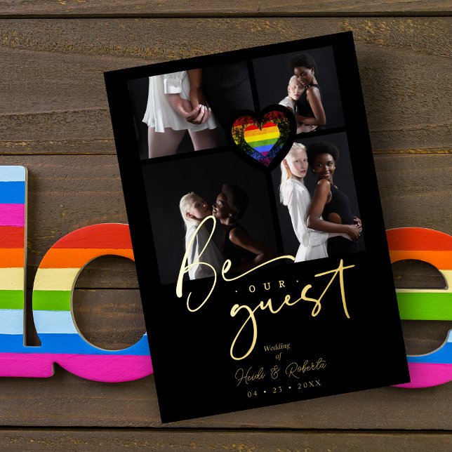 Invitación Con Relieve Metalizado Collage de fotos del Orgullo Arcoiris 4 (Subido por el creador)