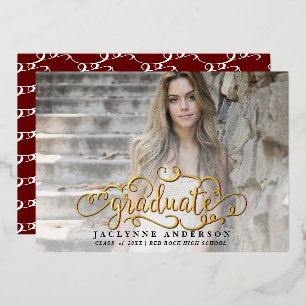Invitación Con Relieve Metalizado Colores escolares modernos foto
