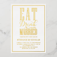 Coma, bebe y sé Boda de tipografía casada