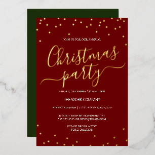 Invitación Con Relieve Metalizado Confeti para la fiesta de Navidad corporativa de R