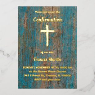 Invitación Con Relieve Metalizado Confirmación
