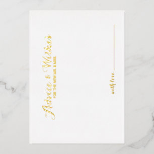 Invitación Con Relieve Metalizado Consejos y Deseos de Boda con Letra Elegante en Do