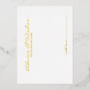 Invitación Con Relieve Metalizado Consejos y Deseos de Boda con Letra Elegante en Do