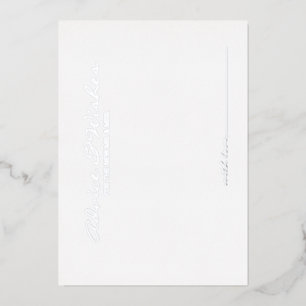 Invitación Con Relieve Metalizado Consejos y Deseos de Boda con Letra Elegante en Pl
