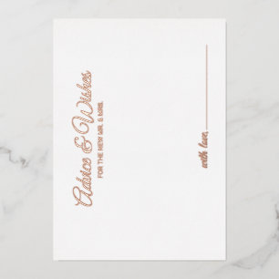 Invitación Con Relieve Metalizado Consejos y Deseos de Boda con Letra Elegante en Ro
