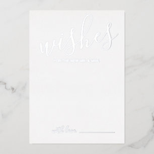 Invitación Con Relieve Metalizado Consejos y Deseos de Boda en Letra Moderna Platead