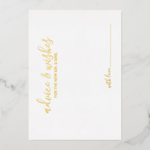 Invitación Con Relieve Metalizado Consejos y deseos de oro para Bodas de guiones mod