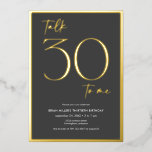 Invitación Con Relieve Metalizado Conversación mínima moderna Treinta cumpleaños<br><div class="desc">Moderna y moda,  esta invitación de 30 años combina el blanco y el negro clásico con acentos de verdadero Relieve metalizado de oro. Su diseño mínimo es un diseño simple y elegante para celebrar el cumpleaños de un hito tanto para hombres como para mujeres. Creado por Simply Farmhouse Press.</div>