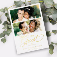 Cool Snazzy Real Golden 2 Photos Collage Wedding