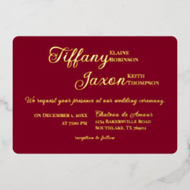 Invitación Con Relieve Metalizado Coprotagonizada boda real de Borgoña