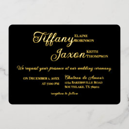 Invitación Con Relieve Metalizado Coprotagonizada por Boda Negra Real