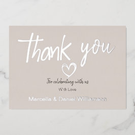 Invitación Con Relieve Metalizado Corazón y escritura modernos minimalistas para bod