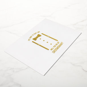 Invitación Con Relieve Metalizado Corbata de lazo dorada Propuesta personalizada par