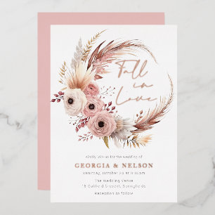 Invitación Con Relieve Metalizado Corona Bohemiana Preciosa Caer Enamorada Boda