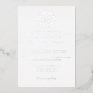 Invitación Con Relieve Metalizado Corona de bienvenida elegante de lujo Monograma B