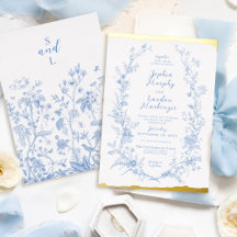 Corona floral vintage azul polvoriento boda dorada