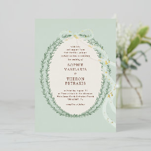 Invitación Con Relieve Metalizado Coronas griegas Stefana