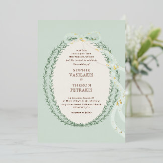 Invitación Con Relieve Metalizado Coronas griegas Stefana