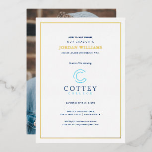 Invitación Con Relieve Metalizado Cottey College