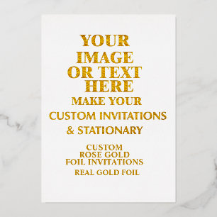 Invitación Con Relieve Metalizado Crea Tu Propio Oro Rosa Personalizado y Hecho a Me