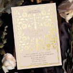 Invitación Con Relieve Metalizado Cream Royal Medieval Sword Boda<br><div class="desc">Celebre su día especial con este diseño de Boda de espadas medievales. El diseño de la parte trasera de la invitación NO es un verdadero Relieve metalizado de oro. Puede personalizar más adelante haciendo clic en el botón "PERSONALIZAR".</div>