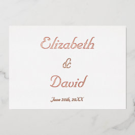 Invitación Con Relieve Metalizado Crear Personalizado elegante Boda RSVP Rosa Gold