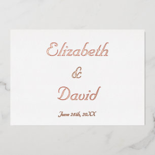 Invitación Con Relieve Metalizado Crear Personalizado elegante Boda RSVP Rosa Gold
