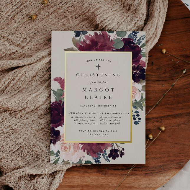 Invitación Con Relieve Metalizado Cristalización de ciruelas o bautismo (Subido por el creador)