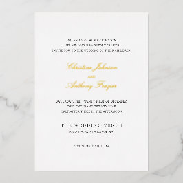 Invitación Con Relieve Metalizado Cristina Boda elegante tradicional